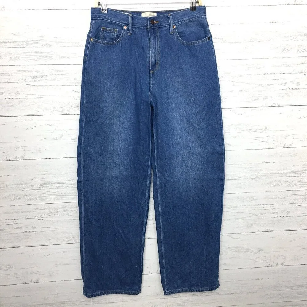Universal Thread Women's Wide Leg Jeans Relaxed Fit Cotton Medium Wash size 8